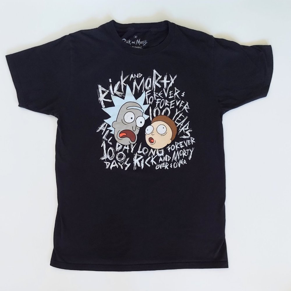 Rick and Morty T Shirt Forever Ripple Junction Adult Size Medium Black